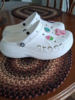 CROCS White Baya Clogs Sz.10W